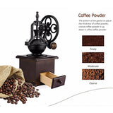 HAEGER-Manual Coffee Grinder with Grind Settings and Catch Drawer - Classic Vintage Style Manual Hand Grinder Coffee Mill