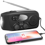 Multifunctional Hand radio Solar Crank Dynamo Powered AM/FM/NOAA Weather Radio Use Emergency LED Flashlight and Power Bank