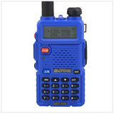 Blue baofeng 5R Radio dualband UV-5R walkie talkie dual display 136-174/400-520MHz two way radio with free earpiece BF-UV5R