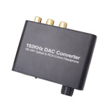 192KHz Digital to Analog Converter 5.1CH DAC Optical SPDIF Coaxial to RCA with 3.5mm Volume Control Support Dolby AC3