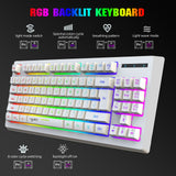 HXSJ L100 2.4G Wireless Membrane Keyboard 87 Keys Layout RGB Light Effect ABS Key Cap Built-in 1800mAh Lithium Battery