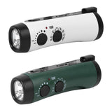 Small Portable AM FM Radio Plastic Outdoor Hand Crank Radio Flashlight Mobile Phone Charging Multifunction Flashlight Radio