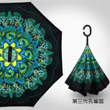 2021 Folding Long Shank Double Layer Inverted Umbrella Windproof Reverse C-Hook male golf umbrella reverse Umbrellas For Women