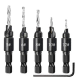6Pcs Countersink Drill Woodworking Drill Bit Set Drilling Pilot Holes For Screw Sizes hand tool set #5 #6 #8 #10 #12