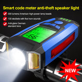 Bicycle Lights Mountain bike headlight Strong Car Headlight with Horn Stopwatch Bicycle Night Light Bicycle Cycling Accessories