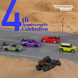 Turbo 1:76 Turbo Racing Scale RC Sport Car w/ 5pcs Cars, Table Racing Remote Control Mini Model Car Full Proportional RTR Toys