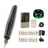 New Permanent Make Up Rotary Tattoo Machine Pen  Brush Coreless Motor With Aurora-2 Power Cartridge Needle Kit Free Shipping