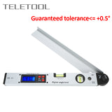 250/400MM 0-225 Degree Digital Angle Ruler Detector Aluminum Alloy Electronic Protractor Level Measuring Gauge Meter Inclinomete