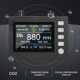 USB Rechargeable Carbon Dioxide Detector 4Inch TFT Colour Screen Air Quality Monitor CO2 Meter with Ambient Temperature Humidity