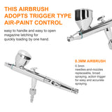 Multi-purpose Professional T182C 0.3mm Airbrush Max 30PSI Air Pump Set for Model Making DIY Art Painting