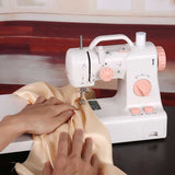 INNE Electric Sewing Machine Mini Small Portable Multifunctional Household Pedal Handmade Repair With Night Light For Beginners