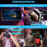 For Shinecon 6.0 3D Cardboard Helmet Virtual Reality VR Glasses Headset Stereo VR Glasses for 4.5-6.5" Mobile Phone Video Game