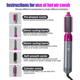 5 in 1 Hair Dryer Brush Professional Hair Curler Curly Iron Electric Hairdryer Hair Straightener Brush Multifunction Curler