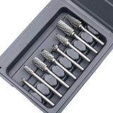 1/4'' 6.35mm Sliver Double Cut Tungsten Steel Carbide Rotary Burr Die Grinder Shank Bit  Sliver Variable Speed Tool Kit 8Pcs/Set