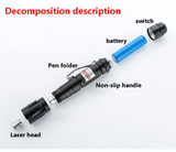 High Power Green Lasers Adjustable Focus Burning Green Laser Pointer Pen Lazer Range 5000 Meters with 18650 Battery Charger