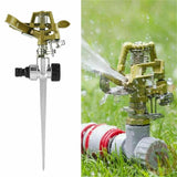 AT69 -2Pcs Metal Pulsating Sprinkler Watering Sprinklers for Lawn Garden Golf Grass Impulse Spike Hose 360 Degree Garden Tools