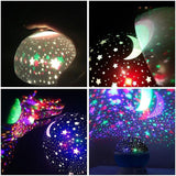 Star Projector Lamp Children Bedroom LED Night Light Baby Lamp Decor Rotating Starry Nursery Moon Galaxy Projector Table Lamp