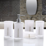 5pcs Lotion Bottle Household Toothbrush Holder Bathroom Accessory Set Soap Box Mouthwash Cup Hotel Acrylic Washing Tool Gift