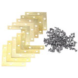 100Pcs Stainless Steel Flat Head Phillips Self-Tapping Screw 12X3mm Silver &amp; 20Pcs 51Mm Flat Corner Right 90º Angle Bracket Repa