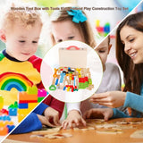 Wooden Tool Box With Tools Kids Pretend Play Construction Toy Set Simulation Maintenance Toy Wooden Toolbox Toy Set