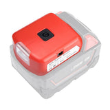 Adapter LED Light Working Lamp Flashlight Torch USB Mobile Phone Charger DC 12V Output For Milwaukee 18V Li-ion Battery M18