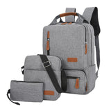 3pcs Backpack Set Women Men Laptop Backpack Shoulder Bag Small Pocket for Travel School Business Work College Fits Up to 14.5in