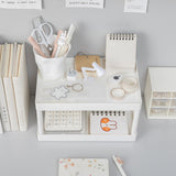 Multifunctional Shelves Double-layer Storage Shelf Desktop Storage Rack Plastic Desk Shelves Cosmetic Sundries Organizer Storage