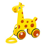 Baby Walker Toy Wooden Dragging Animal Cartoon Hand Pull Rope Car Learn To Walk Toddler Early Teaching Toy Child Gift Kid Toy