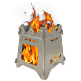 Outdoor Camping Wood Burning Stove Portable Stainless Steel Lightweight Solidified Alcohol Stove Outdoor Cooking Picnic
