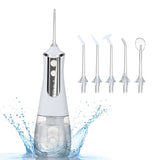 Portable Water Dental Flosser Oral Irrigator USB Rechargeable Water Jet Floss Tooth Pick 5 Jet Tip 350ml Water Thread for Teeth