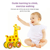 Baby Walker Toy Wooden Dragging Animal Cartoon Hand Pull Rope Car Learn To Walk Toddler Early Teaching Toy Child Gift Kid Toy