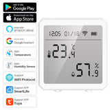 Tuya WIFI Temperature Humidity Sensor Indoor Hygrometer Thermometer Detector Smart Life Remote Control Support Alexa Google Home