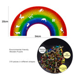 Wooden Puzzles Rainbow Cat Building Blocks Puzzle For Kids Adults