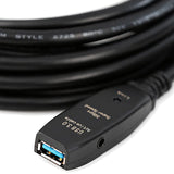 5M USB 3.0 Male to Female Cable with Extension Chipset - USB Active Extension Cable Repeater Cable - Black
