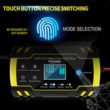 12V-24V 8A Full Automatic Car Repair Chargers Touch Screen Pulse Repair LCD Power Charging Wet Dry Lead Acid Digital LCD Display
