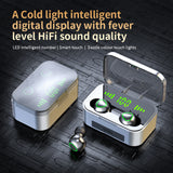 Wireless Sports Headphones Smart Digital Display Type-C Charging Stereo Noise Cancelling In-ear Headphones 800 MAh Long Standby