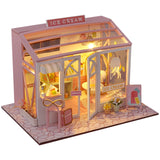 DollHouse Miniature Doll With LED Light House Creative Hand-assembled Small Shop Model Children toy gift Miniature Wood House
