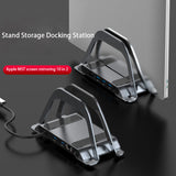 10 in1Three Screen Docking Station USB C Type-C Vertical Stand Hub Dual Monitor for Windows/Mac With Dual 4K HDMI/5Gbps PD3.0