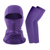 Summer Face Cover Arm Sleeves Set Women Men Breathable Face Sun Protection Long Arm Sleeves for Camp Cycling Mounteering Fishing