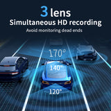Full HD 1080P 3 Lens Car DVR Camera 3.0 inch IPS Screen 170 Degree Rear view Auto Dash Cam G-sensor Car Camera Recorder dfdf