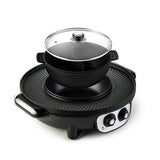 Electric Pot Barbecue Machine Separable 2200W Non-Stick Cooking Hot Pot Machine Multifunction Frying Cooker Easy Cleaning 220V