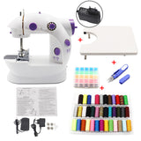 Sewing Machine Mini Portable Household Night Light Foot Pedal Straight Line Hand Table Two Thread Kit Electric To Sew Lock Stitc