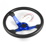 Aluminum 14inch 350mm PU Leather Car Racing Sport Steering Wheel