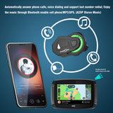 TMAX-M Motorcycle Helmet Bluetooth 5.0 Stereo Handsfree Headset NO Intercom Function for Walkie Talkie Moto Interphone FM Radio
