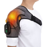 2 in 1 Heated Shoulder Massage Device Physiotherapy Pain Relief Adjustable LCD Display Vibration for Knee Elbow Support Strap