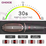 Hair Straightening Brush Compact Beard Straightener for Men Beard Straightening Heat Brush Comb Ionic LED Display Ionic Hot Heat