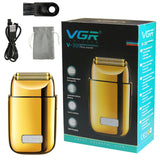 VGR barber metal beard hair electric shaver for men rechargeable electric razor bald head shaving machine finishing tool fade