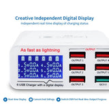 USB Desktop Charger QC3.0 6-Port USB Charging Station Multi Ports Desktop Charger Hubs Used for Smartphone/Tablets