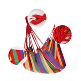 Striped Hammock For Camping Outdoor Leisure Bed Thickened Canvas Hanging Bed Sleeping Swing Hammock With A Handy Carry Bag