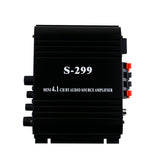 4*40W 4.1 Channel Power Amplifier Audio Home Theater Amplifier Bluetooth Wireless Amplifier USB/SD AUX Remote Control S-299 AMP